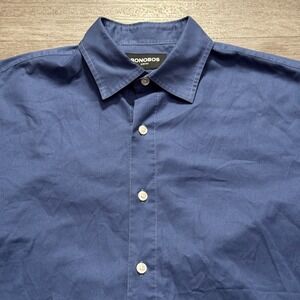Bonobos Shirt Mens Small Blue Long Sleeve Button Up Standard Fit Stretch Adult